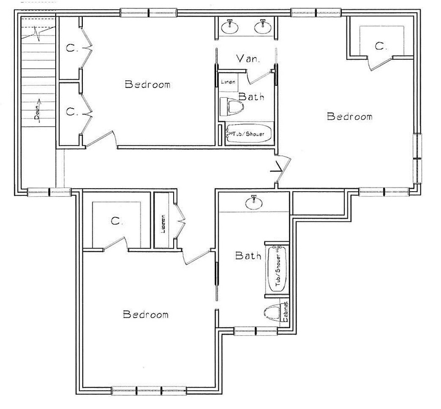 The Chandler upper floor plan A East Lake Estates
